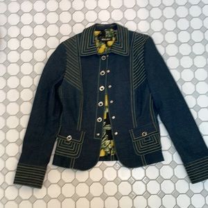 Escada, stunning embellished denim suit size 38